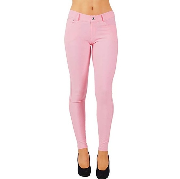 Jean Look Jeggings Slim Fit Pull Up Pants